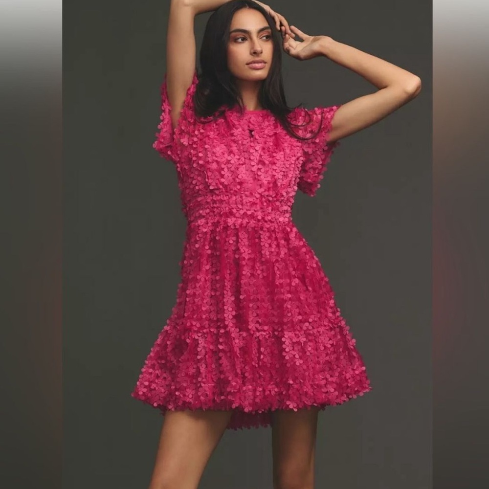 Anthropologie The Somerset Mini Dress Pink Floral - Medium